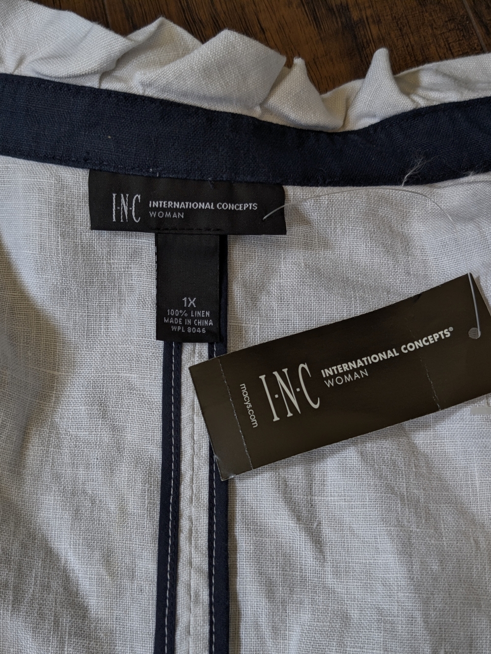 INC international concepts sz 1X women's linen jacker Drawstring Utility Jacket - Picture 4 of 9